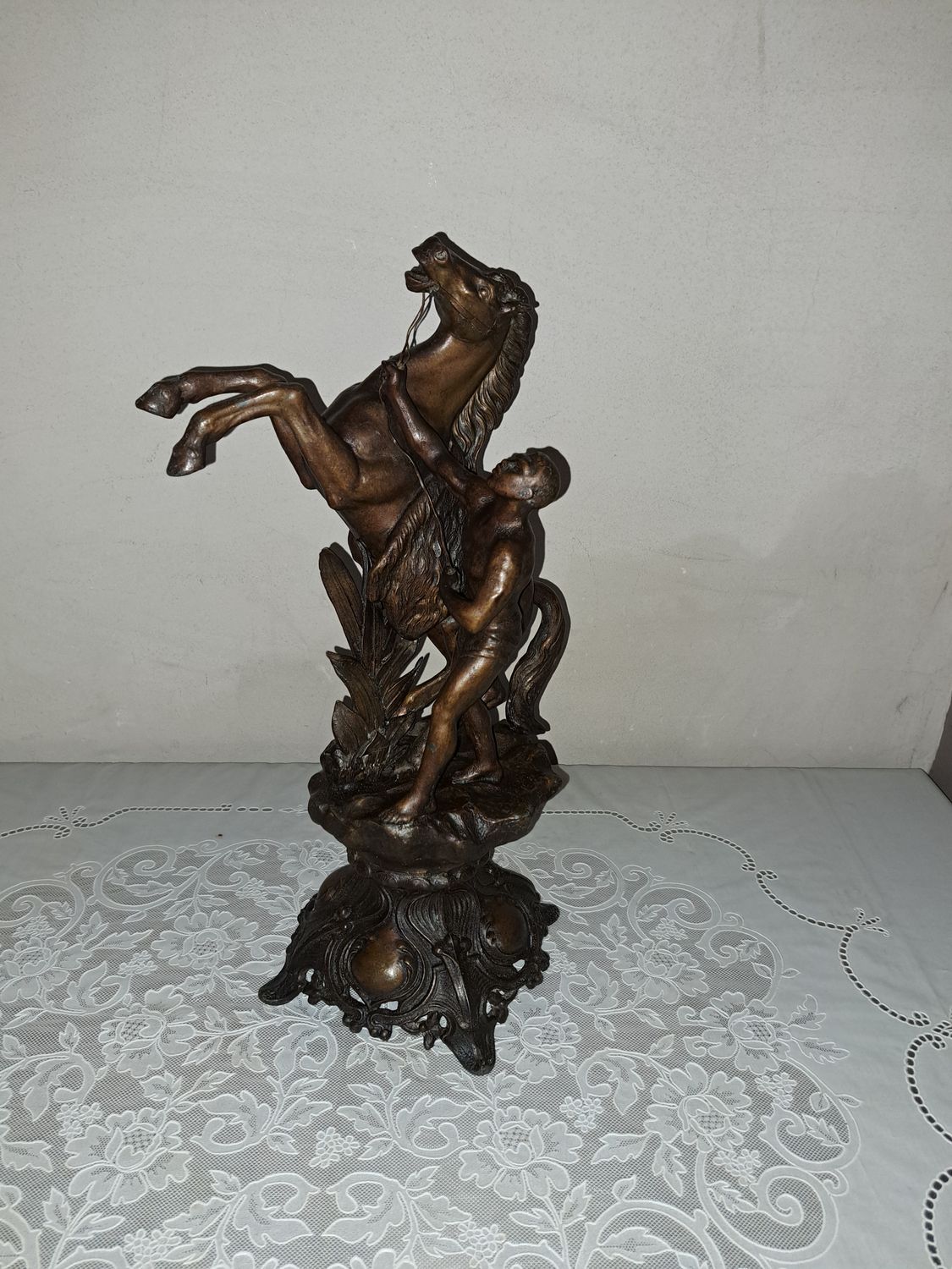 Vintage paard met man