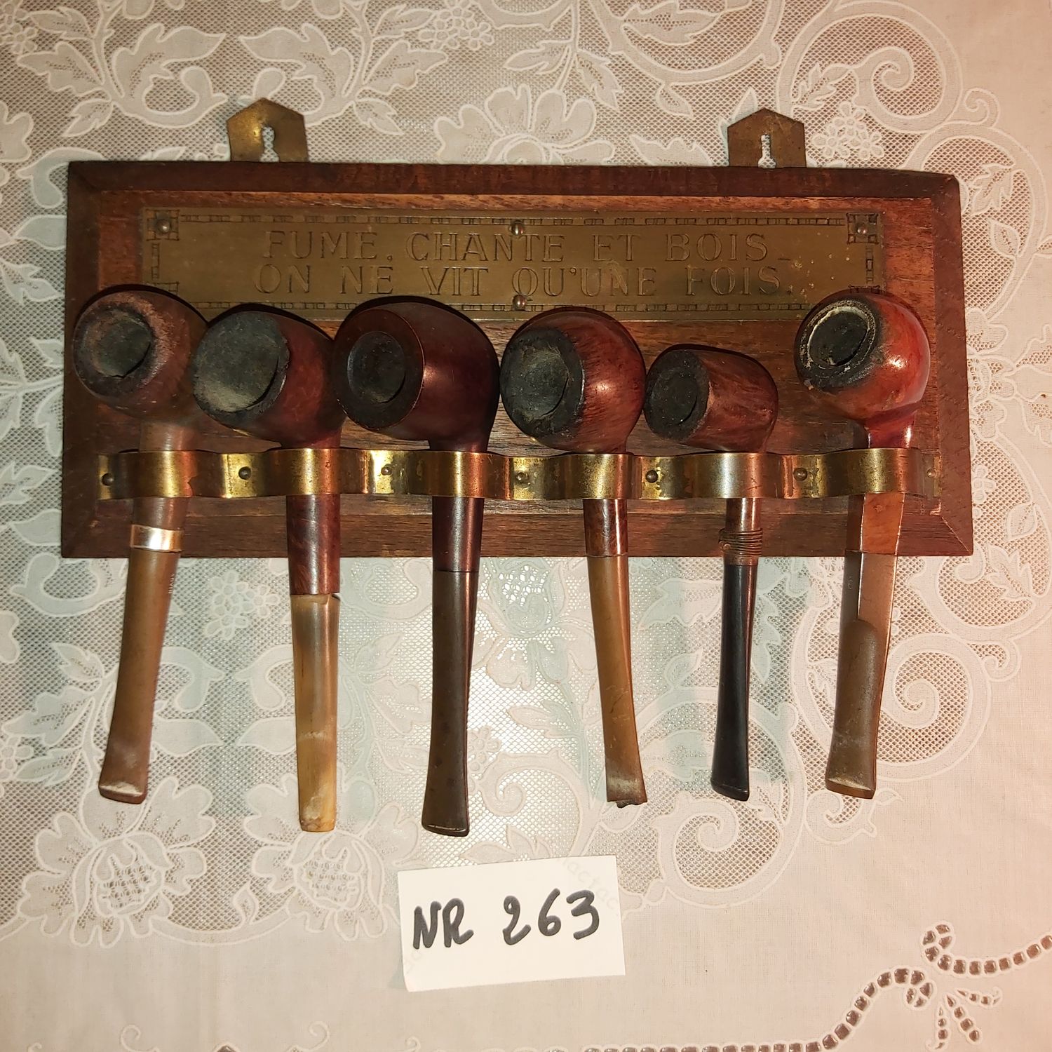 Decoratie, Support à tuyaux avec des tuyaux, pijpenrek met pijpen