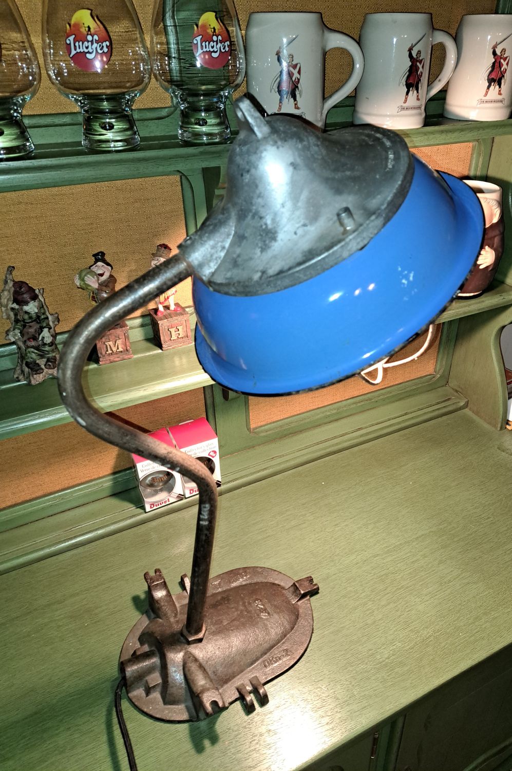 Emaille tafellamp kastlamp