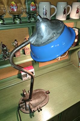 Emaille tafellamp kastlamp