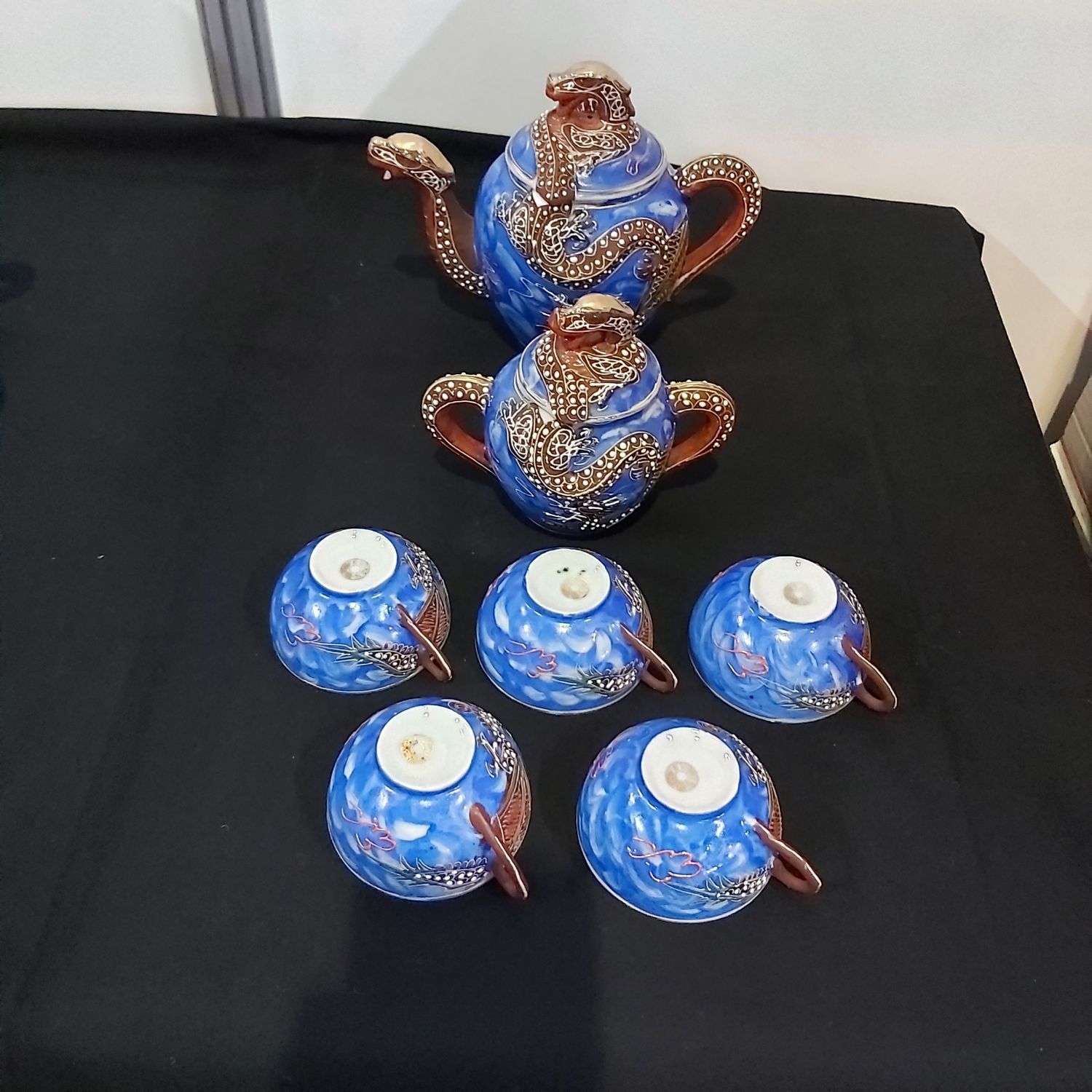Chinese decoratieve theeset blauw porselein