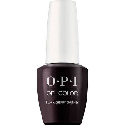 Black Cherry Chutney - GelColor - 15ml OPI GelColor Black Cherry Chutney – diepe bordeauxrode gellak met mysterieuze glinstering voor een elegante uitstraling.