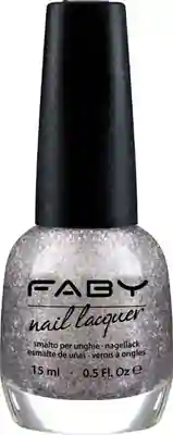 Silberner veganer Nagellack mit Glitter Faby, natürlicher Nagellack ohne Schadstoffe