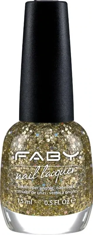 Vegan Nagellak met gouden glitter Faby, natuurlijke nagellak zonder schadelijke stoffen