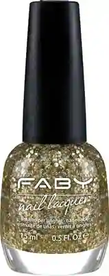 The Vagaries of the Stars - 15ml Veganer Nagellack mit goldener Glitter Faby, natürlicher Nagellack ohne Schadstoffe