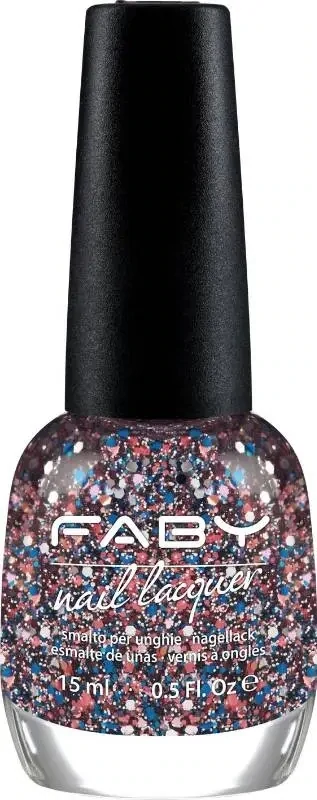 Vegan Nagellak met blauwe glitter Faby, natuurlijke nagellak zonder schadelijke stoffen