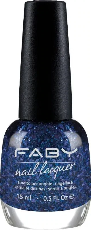 The Milky Way - 15ml Veganer Nagellack mit blauer Glitter Faby, natürlicher Nagellack ohne Schadstoffe