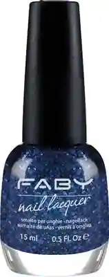 Vegan Nagellak met blauwe glitter Faby, natuurlijke nagellak zonder schadelijke stoffen