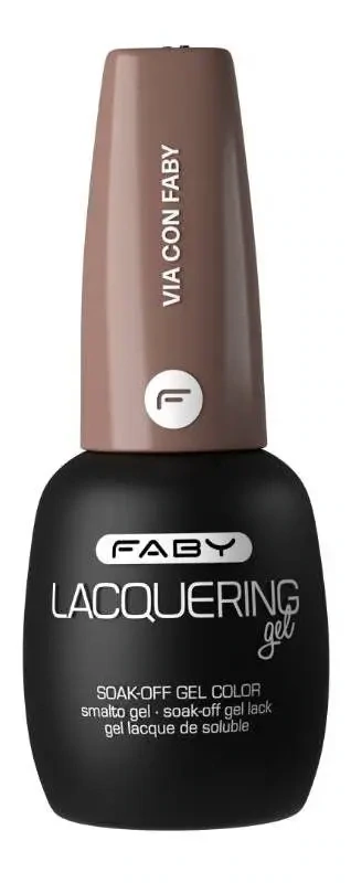 Via Con Faby - Lacquering Gel - 15ml Bruine gellak | Bruine gel nagellak | FABY