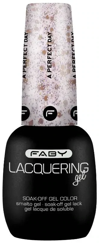 A perfect day - Lacquering gel - 15ml Vernis semi-permanente avec paillettes roses | vernis gel doré | FABY