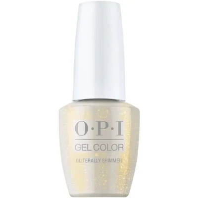 Gellak OPI GelColor Gliterally Shimmer – transparant met gele glitter voor een sprankelend en speels effect.