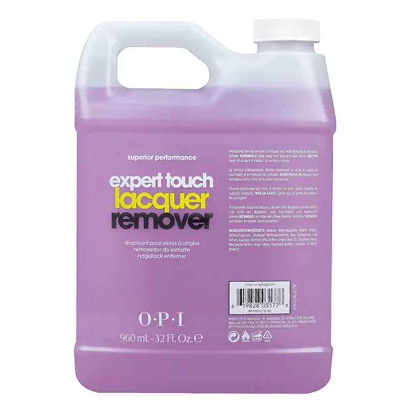Expert Touch Remover | 960 ml Expert Touch Remover by OPI | nail polish remover with acetone for quick and effective removal of nail polish and gel polish