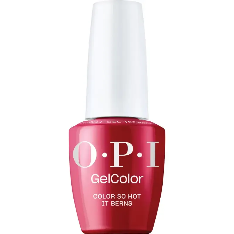 Gellak OPI GelColor Color So Hot It Berns – een vurige, glanzende rode tint voor een gedurfde en klassieke nagellook.