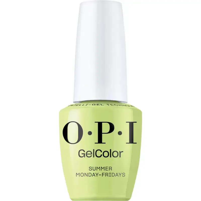 Summer Monday-Fridays - GelColor - 15ml OPI GelColor gellak Summer Monday-Fridays in glanzend groen. Verfrissende zomertint met een heldere, stralende afwerking.