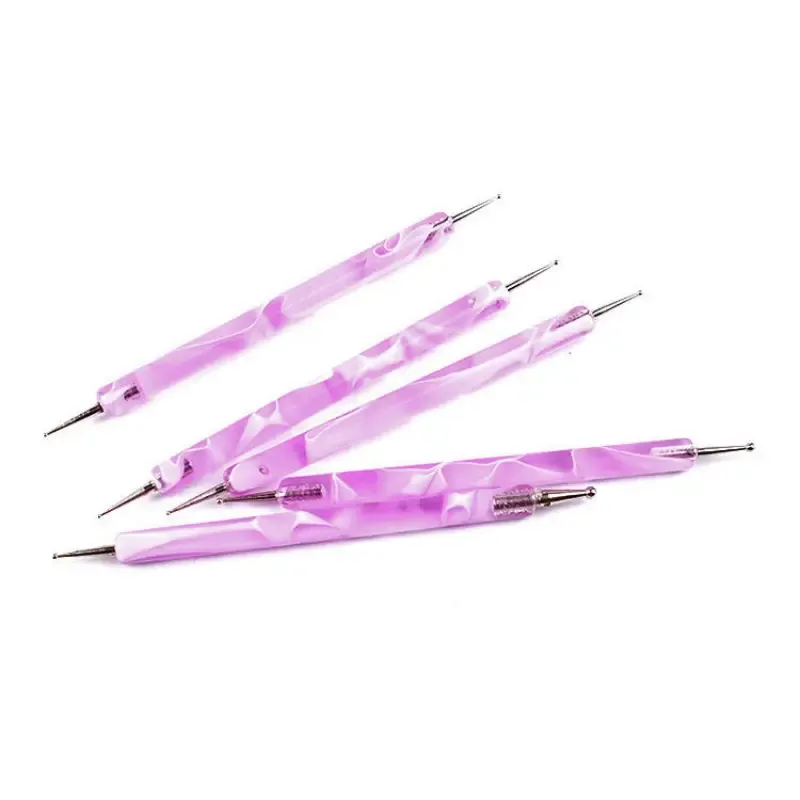 Dotting tools set, 5 stuks met dubbele uiteinden voor stippen en nail art designs.