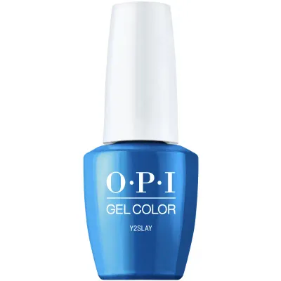 Y2Slay - GelColor - 15ml OPI GelColor Y2Slay – metallic blauwe gellak met futuristische glans en diepe dekking voor een opvallende high-shine look.