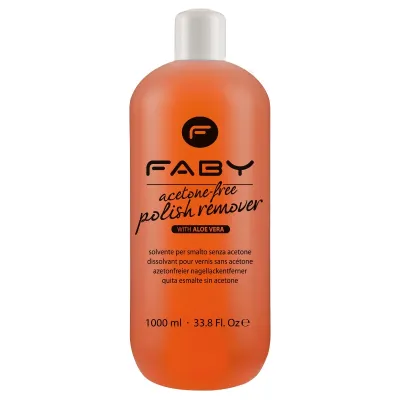 Dissolvant sans acétone | 1 L Dissolvant sans acétone de FABY - formule douce pour enlever le vernis à ongles en toute sécurité sans abîmer les ongles