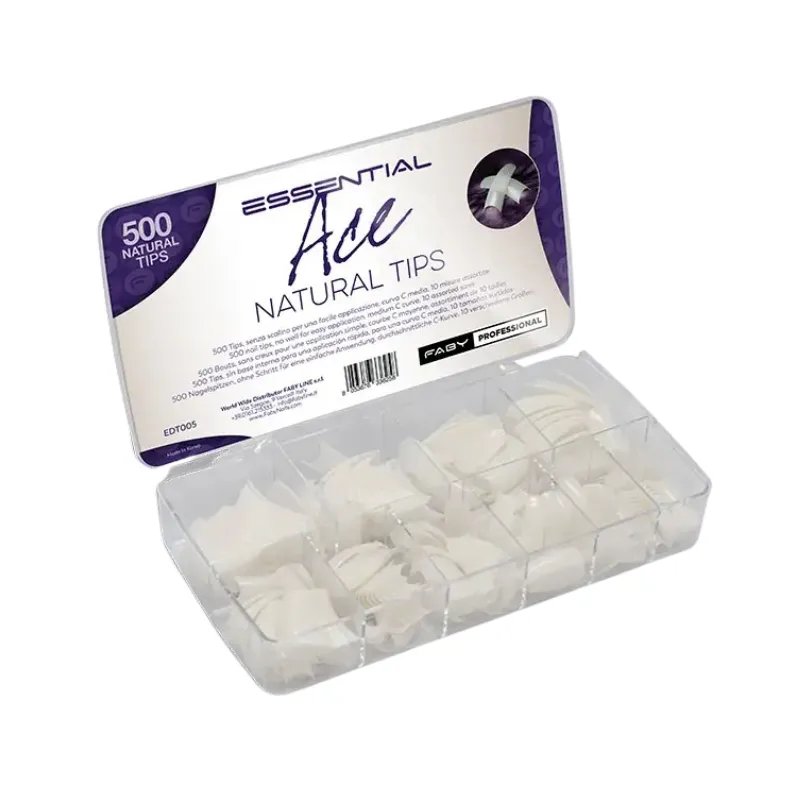 Essential Ace Natural Tips Assorted box - Jenius Gel - 500st Tips voor nagels, ideaal voor kunstnagels - 500st. | Jenius Gel | FABY