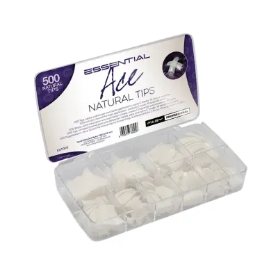 Essential Ace Natural Tips Assorted box - Jenius Gel - 500st Tips für Nägel, ideal für Kunstnägel - 500 Stück | Jenius Gel | FABY