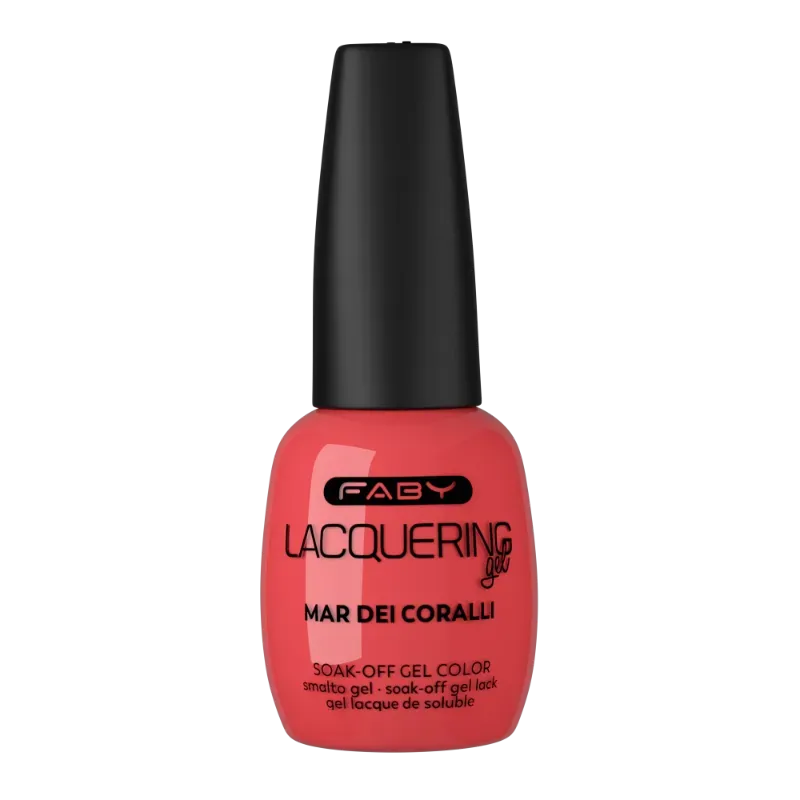 Mar dei Coralli - Lacquering Gel - 15ml Roze gellak met glanzende afwerking van FABY, Mar dei Coralli. Professionele salonkwaliteit, uithardend onder lamp.