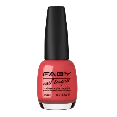 Roze nagellak met glanzende afwerking van FABY, Mar dei Coralli. Professionele salonkwaliteit.