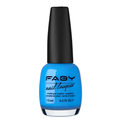 Blauwe nagellak met glanzende afwerking van FABY, O'Nirik. Perfect voor een levendige en langdurige look.