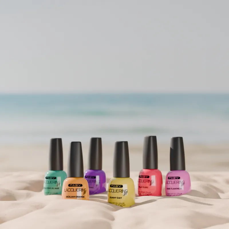 Faby Euphoria Life Summer Lacquering Gel Kit with 6 neon gel polishes for a bold, vibrant summer nail look