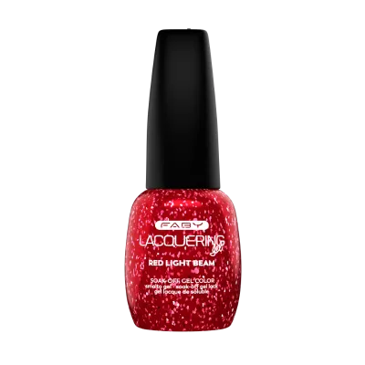 Gellak FABY Red Light Beam – rouge professionnel sans TPO avec paillettes, brillance longue durée