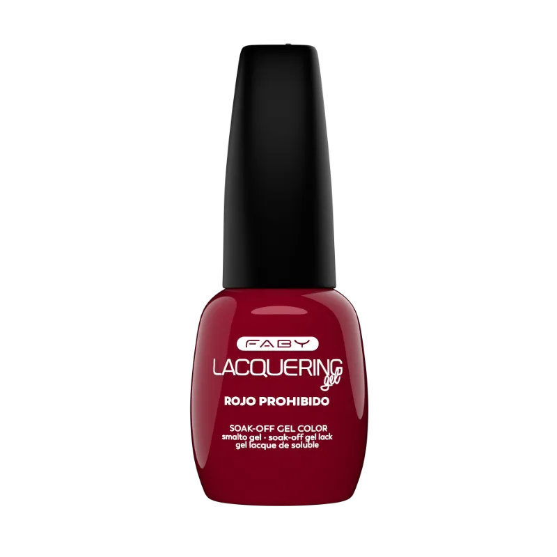 Gellak FABY Rojo Prohibido – rouge professionnel sans TPO, brillance intense et longue durée