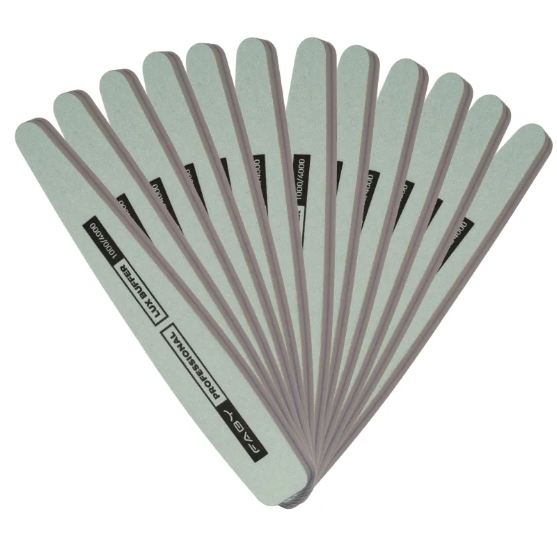 Lot de 12 limes Faby Lux Buffer 1000/4000 – Lime professionnelle pour lisser et polir les ongles