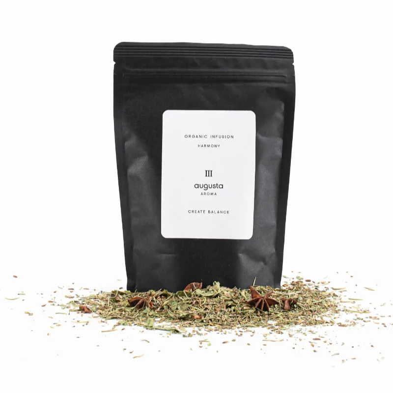 Organic Infusion No. III – Harmony Organic Infusion No. III – Harmony | Augusta Aroma, organic herbal tea for balance and relaxation