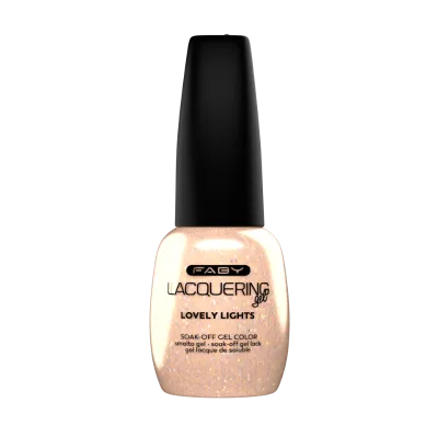 Lovely Lights - Lacquering Gel - 15ml Lovely Lights nude FABY gel polish with glitter – Euphoria Star collection, vegan and long-lasting.
