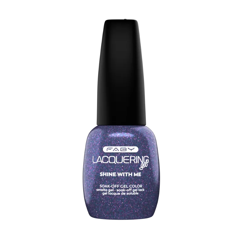 Shine With Me - Lacquering Gel - 15ml Shine With Me blauer FABY Gellack mit Glitzer – Euphoria Star Kollektion, vegan und langanhaltend.