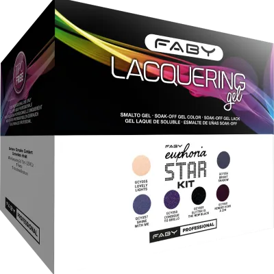 Complete Euphoria Star Kit by FABY with 6 gel polishes – vegan, professional and long-lasting for natural nails.