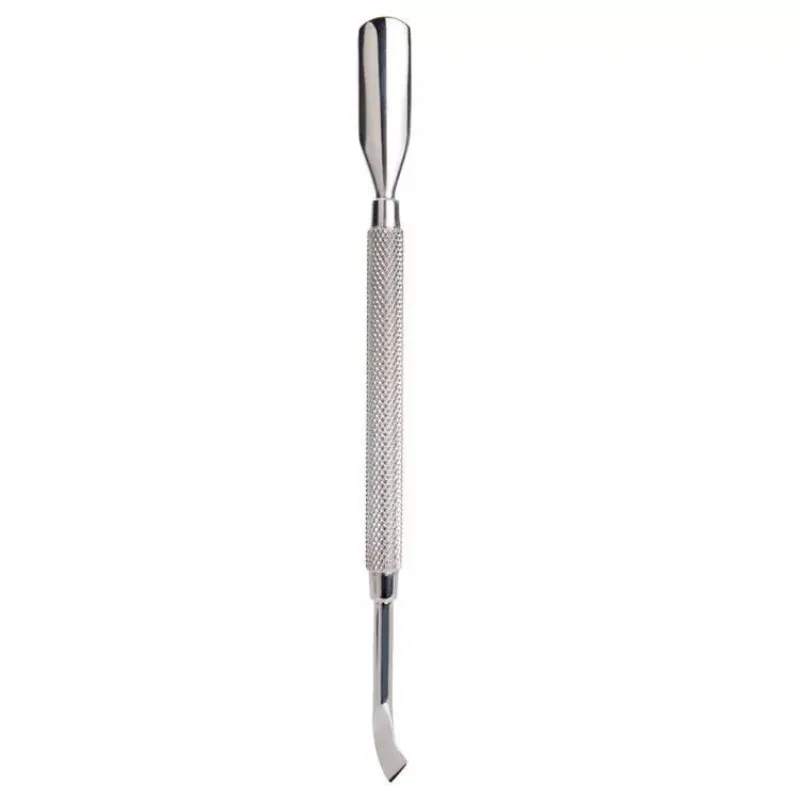 Metal cuticle pusher for manicure and nail care, used for pushing back cuticles