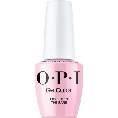 Vernis gel OPI GelColor Love is in the Bare – un rose doux et brillant pour une allure discrète et soignée.