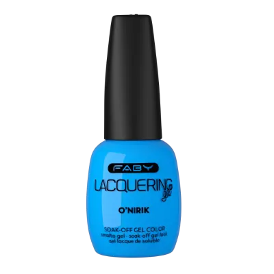 Blue gel polish with glossy finish by FABY, O'Nirik. Perfect for a vibrant and long-lasting look.