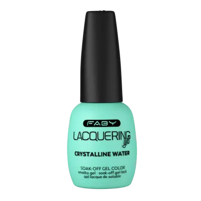 Crystalline Water - Lacquering gel - 15ml Turquoise gel polish with glossy finish by FABY, Crystalline Water. Perfect for a fresh and long-lasting look.