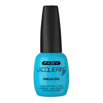 Dream Big (NEON) - Lacquering Gel - 15ml Blue neon gel polish by FABY, Dream Big. Professional salon quality, cures under UV/LED lamp.