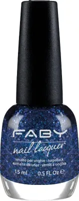 The Milky Way - 15ml Vegan Nail Polish with blue glitter Faby, natural nail polish without harmful substances