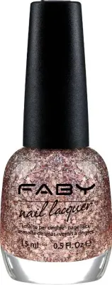 Vegan Nail Polish with pink glitter Faby, natural nail polish without harmful substances