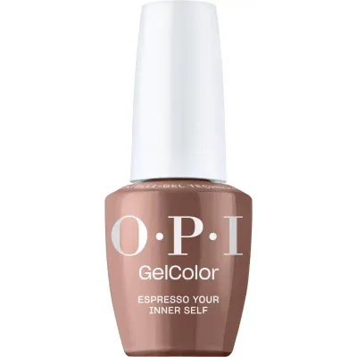 Espresso Your Inner Self - GelColor - 15ml OPI Gelcolor vernis gel Espresso Your Inner Self – teinte marron chaude et brillante pour une manucure élégante.