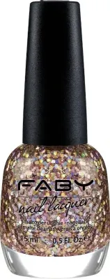 Vernis à ongles vegan avec paillettes dorées Faby, vernis à ongles naturel sans substances nocives