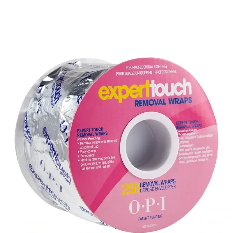 OPI Expert Touch Removal Wraps, folie voor het gemakkelijk verwijderen van gellak van handen en voeten 