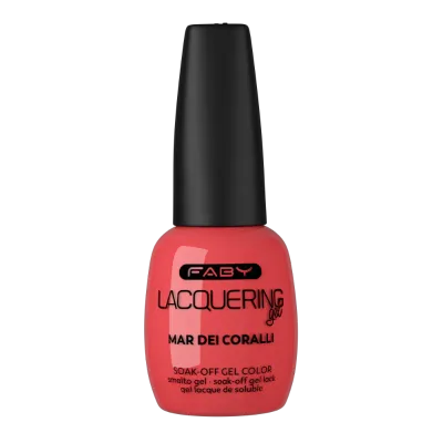 Pink gel polish with glossy finish by FABY, Mar dei Coralli. Professional salon quality, cures under lamp.