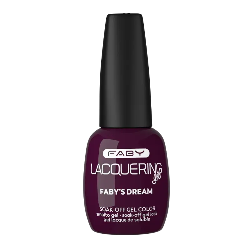 Purple gel polish with glossy finish by FABY, Faby's Dream. Professional salon quality, cures under lamp.