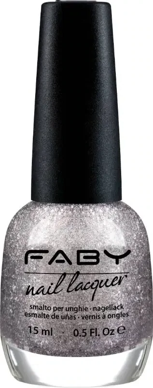Silver vegan Nail Polish with glitter Faby, natural nail polish without harmful substances