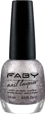 Vernis à ongles vegan argenté avec paillettes Faby, vernis à ongles naturel sans substances nocives