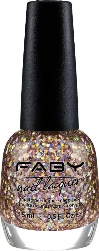Tropical Fish - 15ml Vernis à ongles vegan avec paillettes dorées Faby, vernis à ongles naturel sans substances nocives