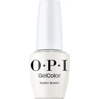 OPI GelColor Funny Bunny – soft white gel polish with a glossy finish for a clean and elegant manicure.
